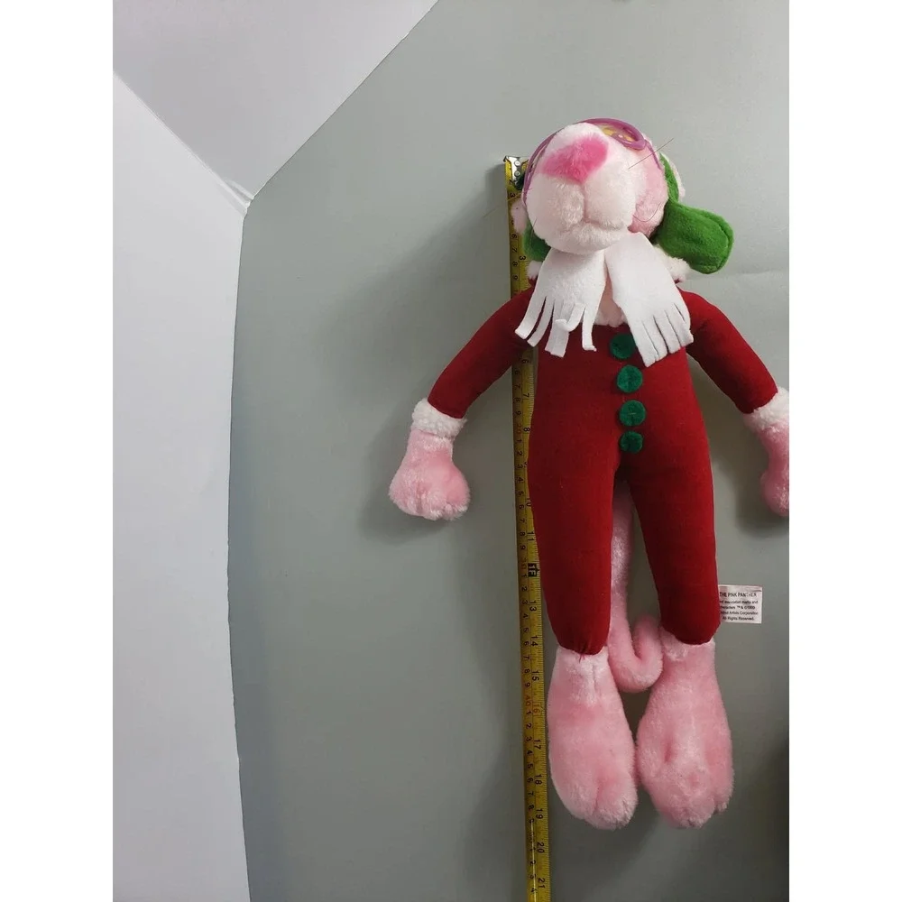 Vintage 1999 Pink Panther Christmas Plush‎ Holiday Pajamas Ski Goggles Animal